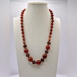 Vintage Snakeskin‎ Agate Necklace 18” + 1” Extension